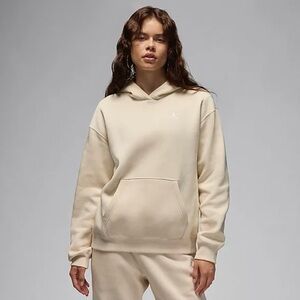 Jordan Brooklyn Fleece Hoodie In Biege Size Large